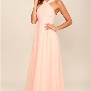 NWT Lulus Air of Romance Peach bridesmaid dress